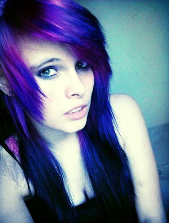 purple hair emo