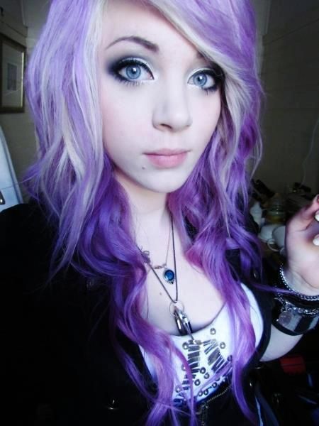 bao wizzy recommends purple hair emo pic