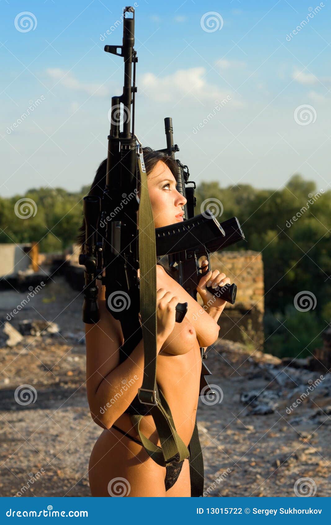 Best of Naked women guns