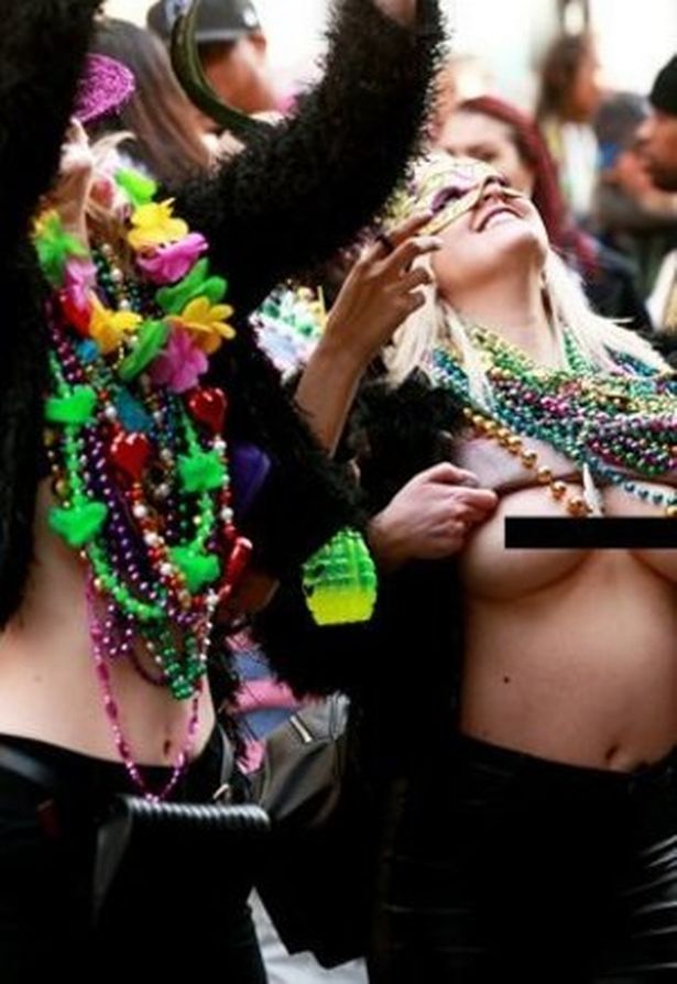 mardi gras breast flashing