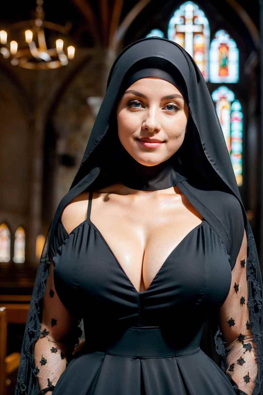 Sexy Nude Nun facial twitch