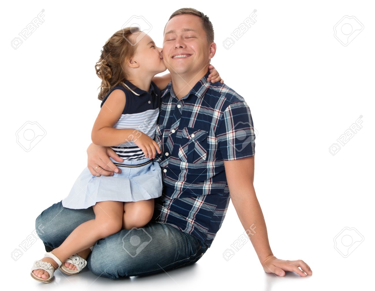 Best of Daughter sits on dads lap