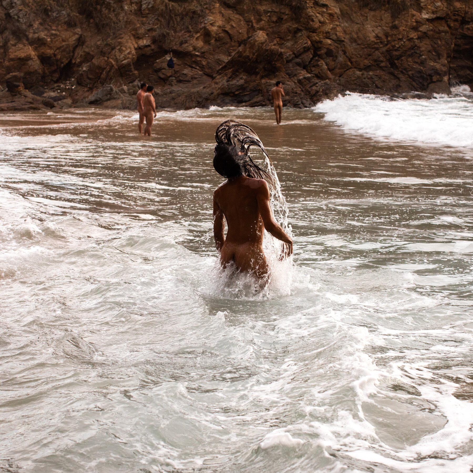 naked at a beach